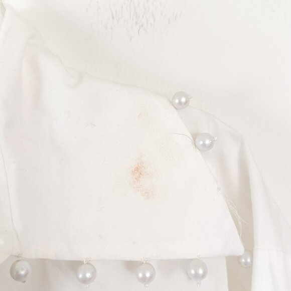 Anthropologie x Me Me Me // White Pearl Button Down Tunic Dress STAINED NWT M - Picture 3 of 8
